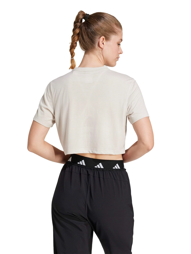 POLERA MUJER ADIDAS TRAIN ESSENTIALS BOXY JE6169 BEIGE - 2