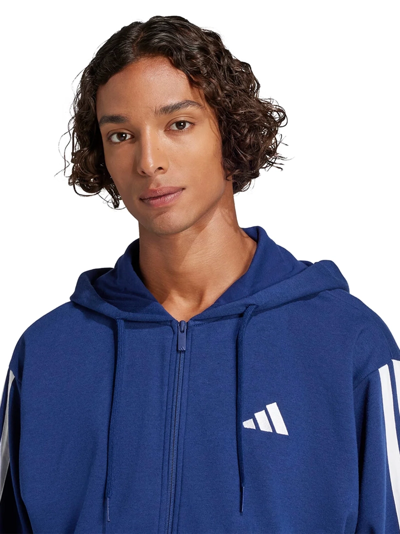 POLERÓN HOMBRE ADIDAS ESSENTIAL THREE STRIPES FRENCH TERRY JE6341 AZUL - 3