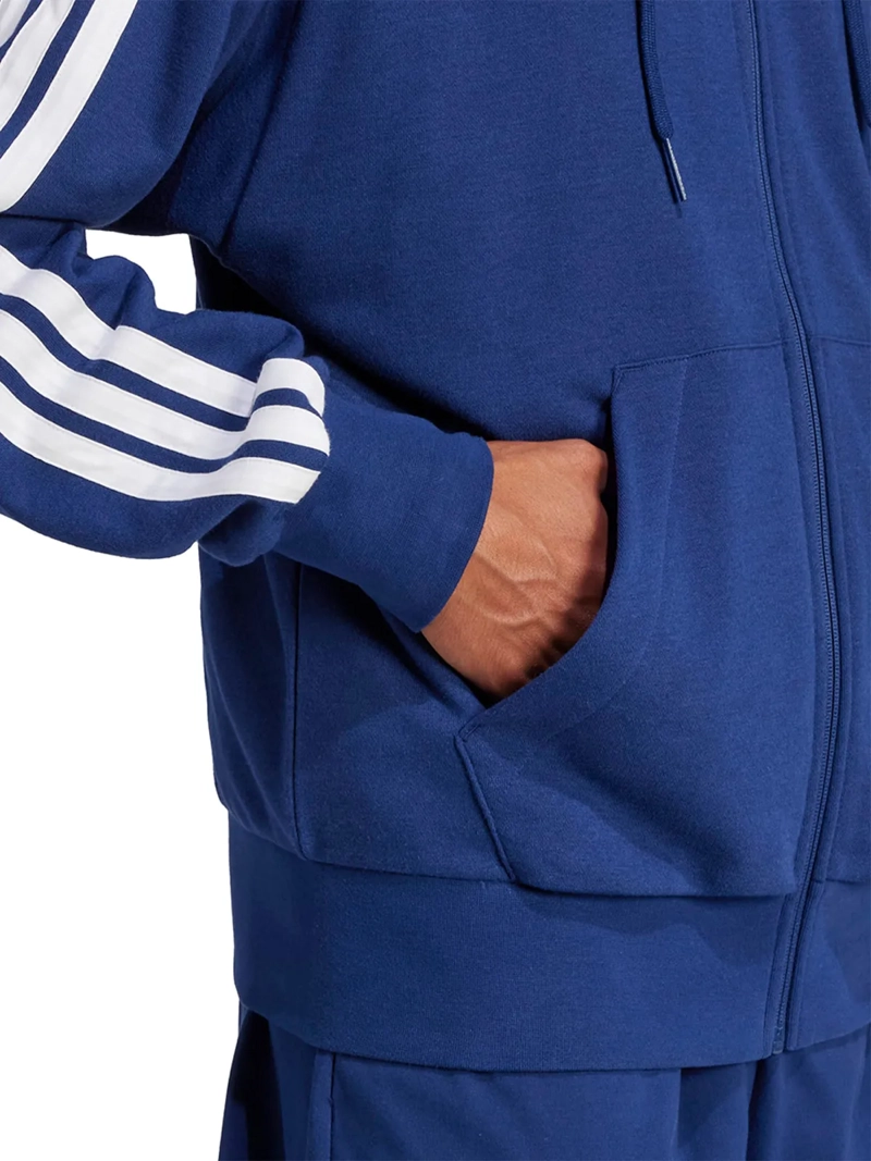 POLERÓN HOMBRE ADIDAS ESSENTIAL THREE STRIPES FRENCH TERRY JE6341 AZUL - 4