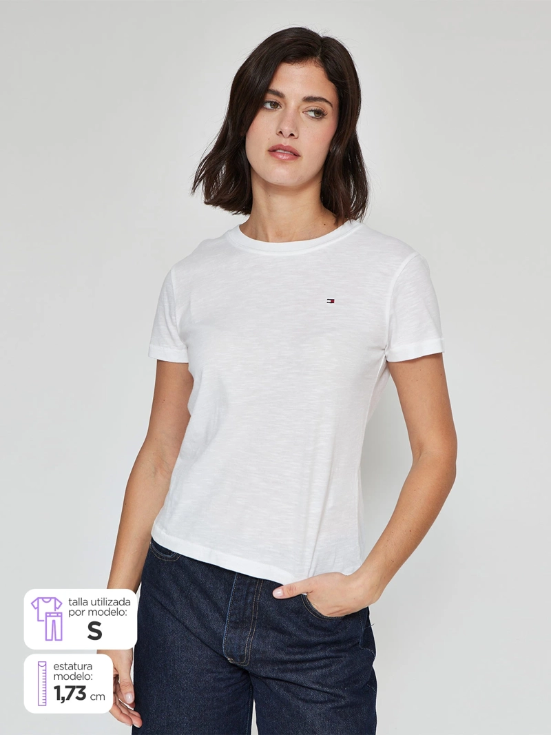 POLERA MUJER TOMMY HILFIGER ALGODÓN MANGA CORTA - 1