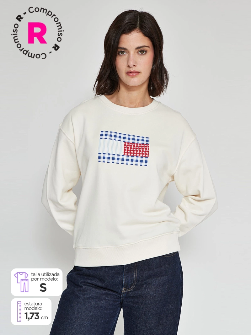 POLERÓN MUJER TOMMY HILFIGER ALGODÓN MANGA LARGA - 1