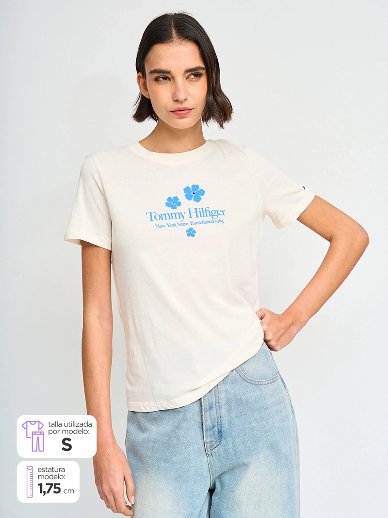 POLERA MUJER TOMMY HILFIGER ALGODÓN MANGA CORTA - 1