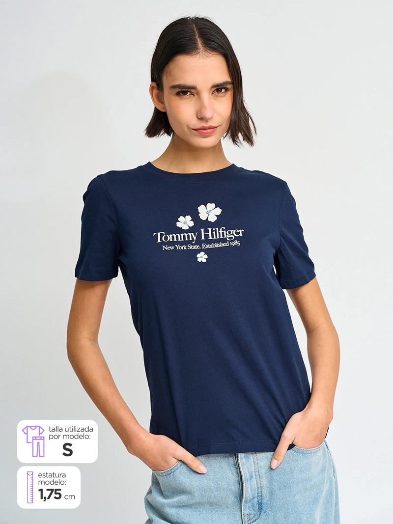 POLERA MUJER TOMMY HILFIGER ALGODÓN MANGA CORTA - 1