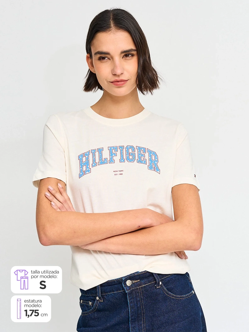 POLERA MUJER TOMMY HILFIGER ALGODÓN MANGA CORTA - 1