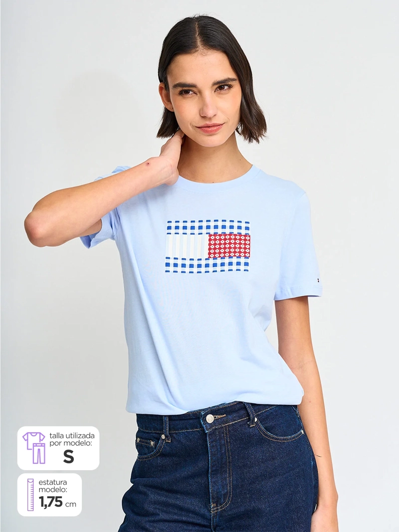 POLERA MUJER TOMMY HILFIGER ALGODÓN MANGA CORTA - 1