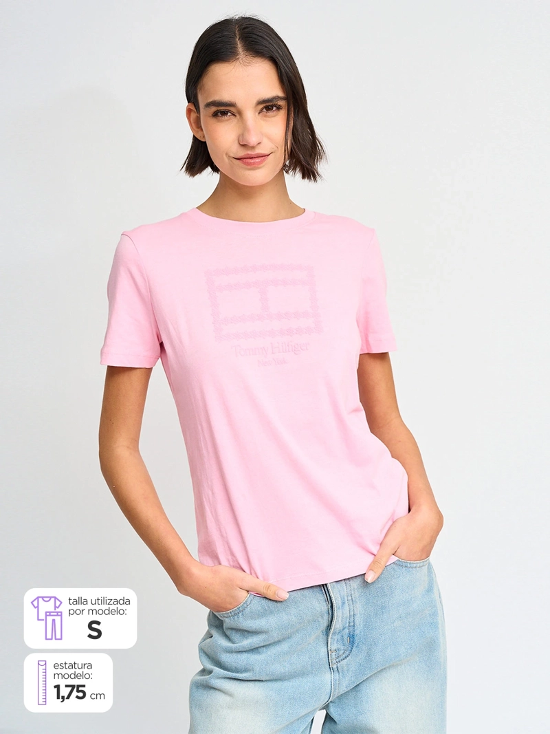 POLERA MUJER TOMMY HILFIGER ALGODÓN MANGA CORTA - 1