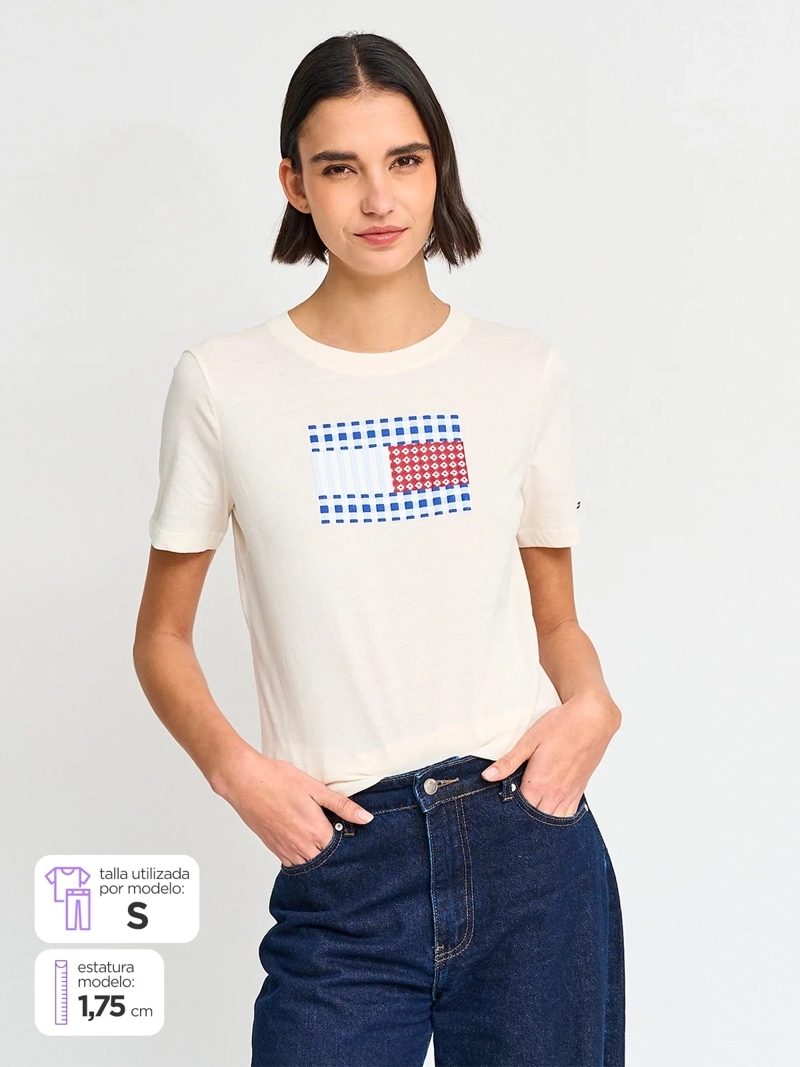 POLERA MUJER TOMMY HILFIGER ALGODÓN MANGA CORTA - 1