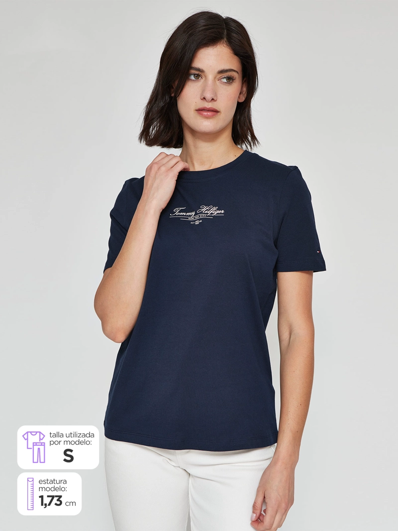 POLERA MUJER TOMMY HILFIGER ALGODÓN MANGA CORTA - 1