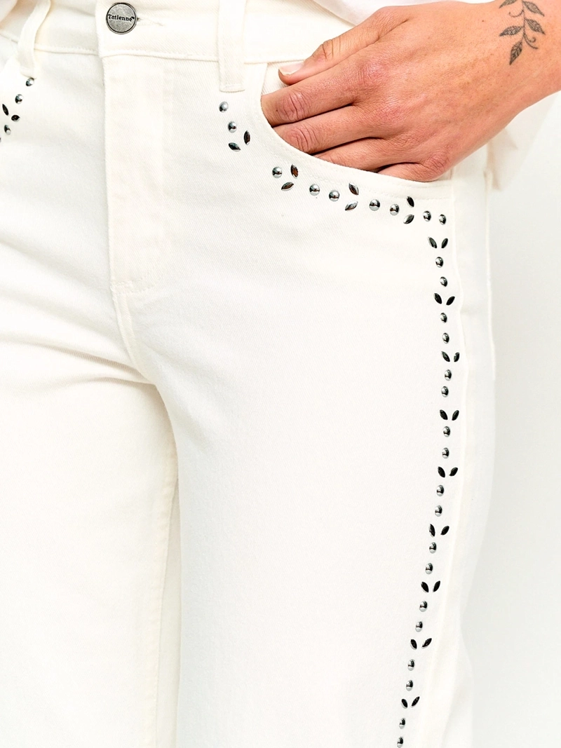 JEANS MUJER TATIENNE ALGODÓN TACHAS FLORES - 4