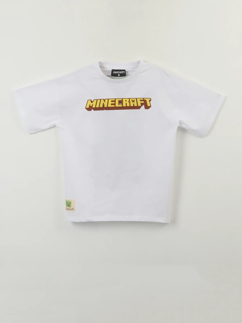 POLERA MANGA CORTA NIÑO MINECRAFT PERSONAJE ESPALDA - 1