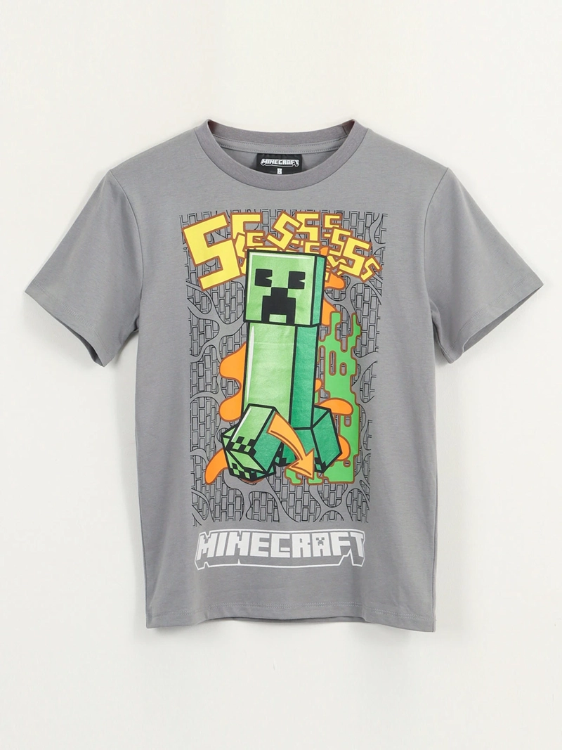 POLERA MANGA CORTA NIÑO MINECRAFT CREEPER - 1