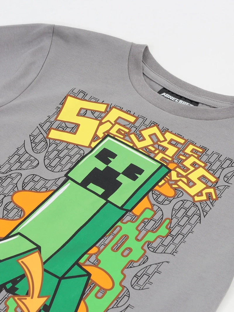 POLERA MANGA CORTA NIÑO MINECRAFT CREEPER - 3