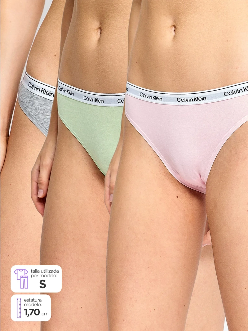 PACK 3 CALZONES CALVIN KLEIN QD5207 - 1