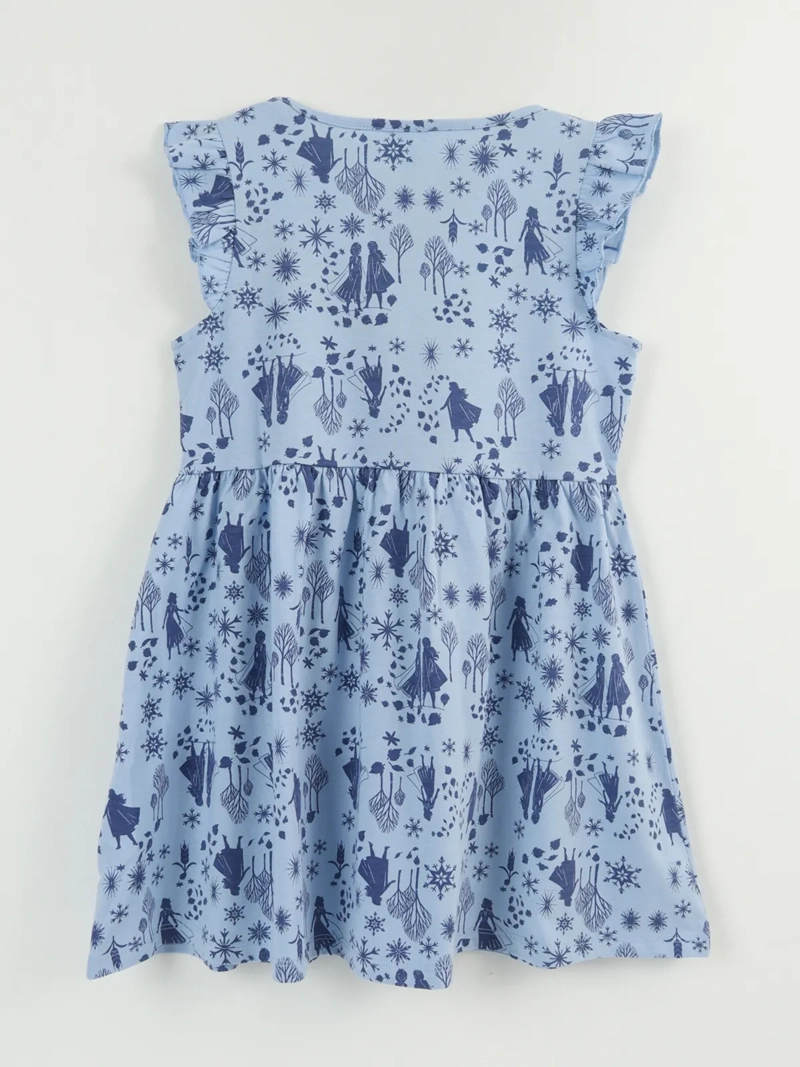 VESTIDO NIÑA FROZEN AZUL ESTAMPADO + COLLET - 2