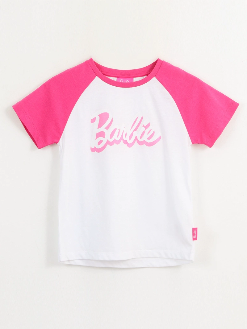 POLERA MANGA CORTA NIÑA BARBIE RAGLAN - 1