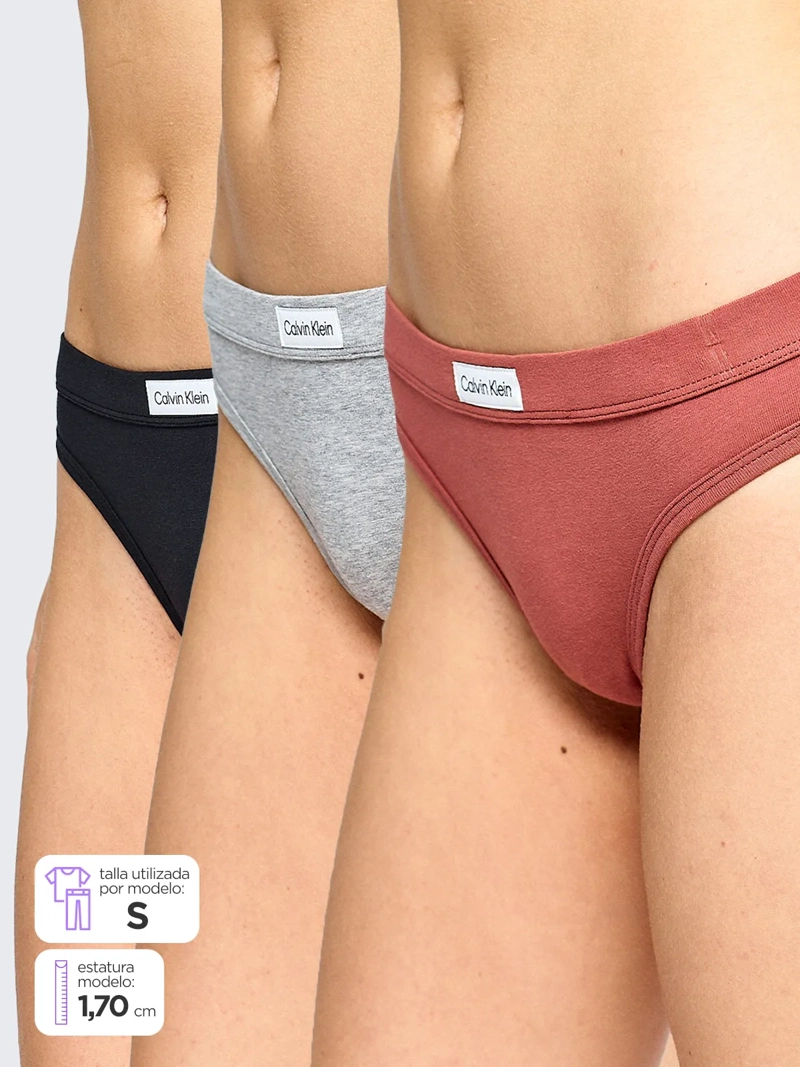 PACK 3 CALZONES CALVIN KLEIN COLALESS QP3130O - 1