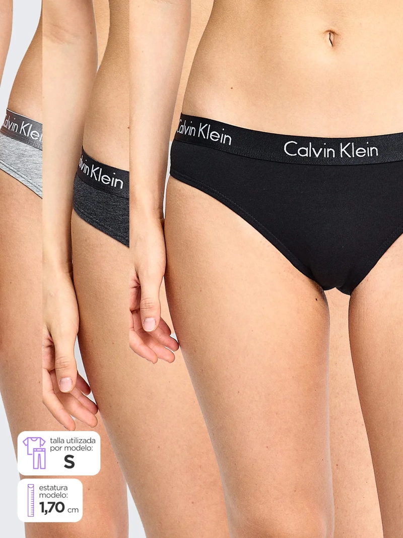 PACK 3 CALZONES CALVIN KLEIN BIKINI QP2349O - 1