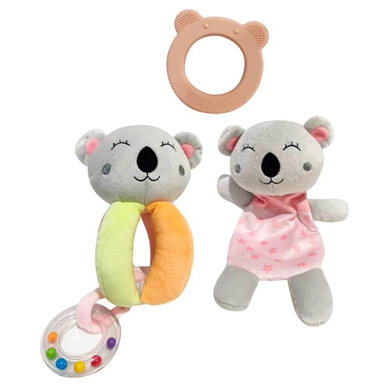 PELUCHE SENSORIAL SONAJERO Y MORDEDOR KOALA - 1
