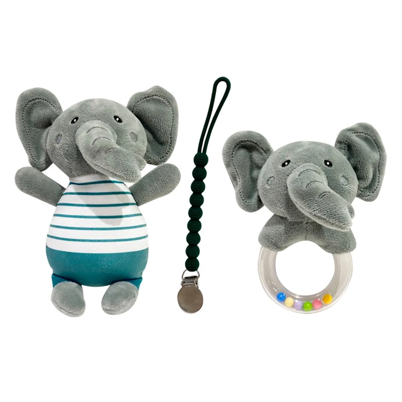 PELUCHE 18CM SONAJERO Y MORDEDOR ELEFANTE - 1