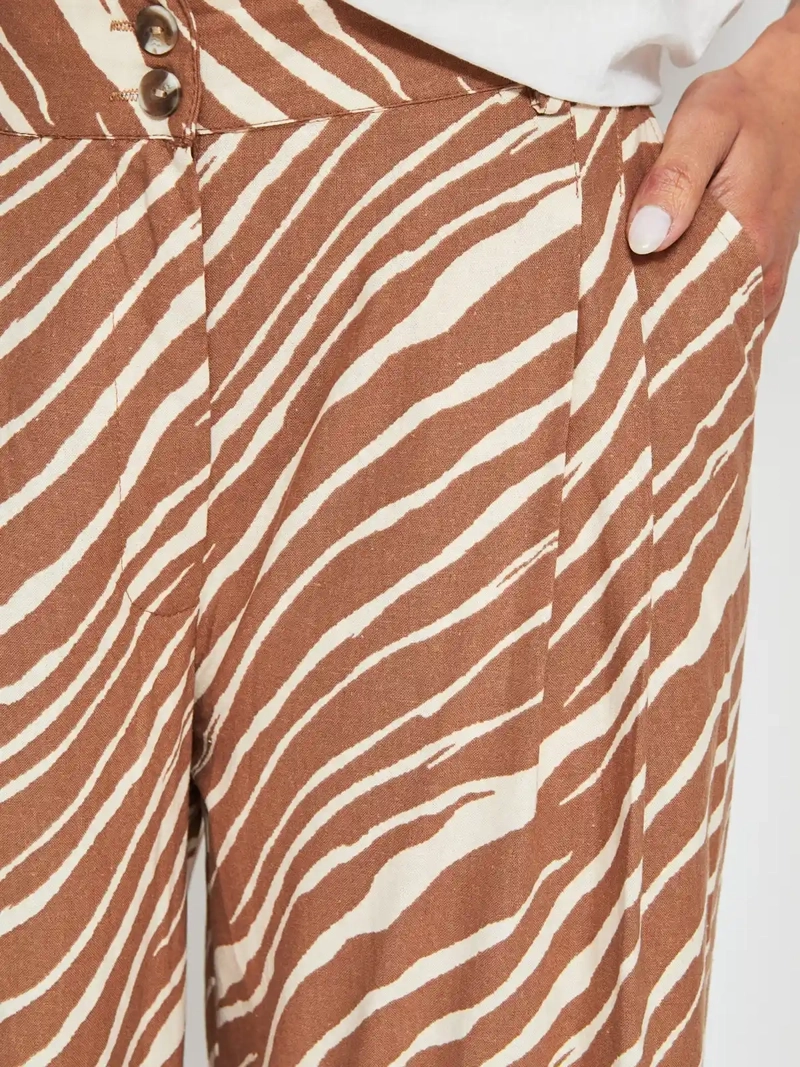 PANTALÓN MUJER AZIZ LINO PALAZZO - 4