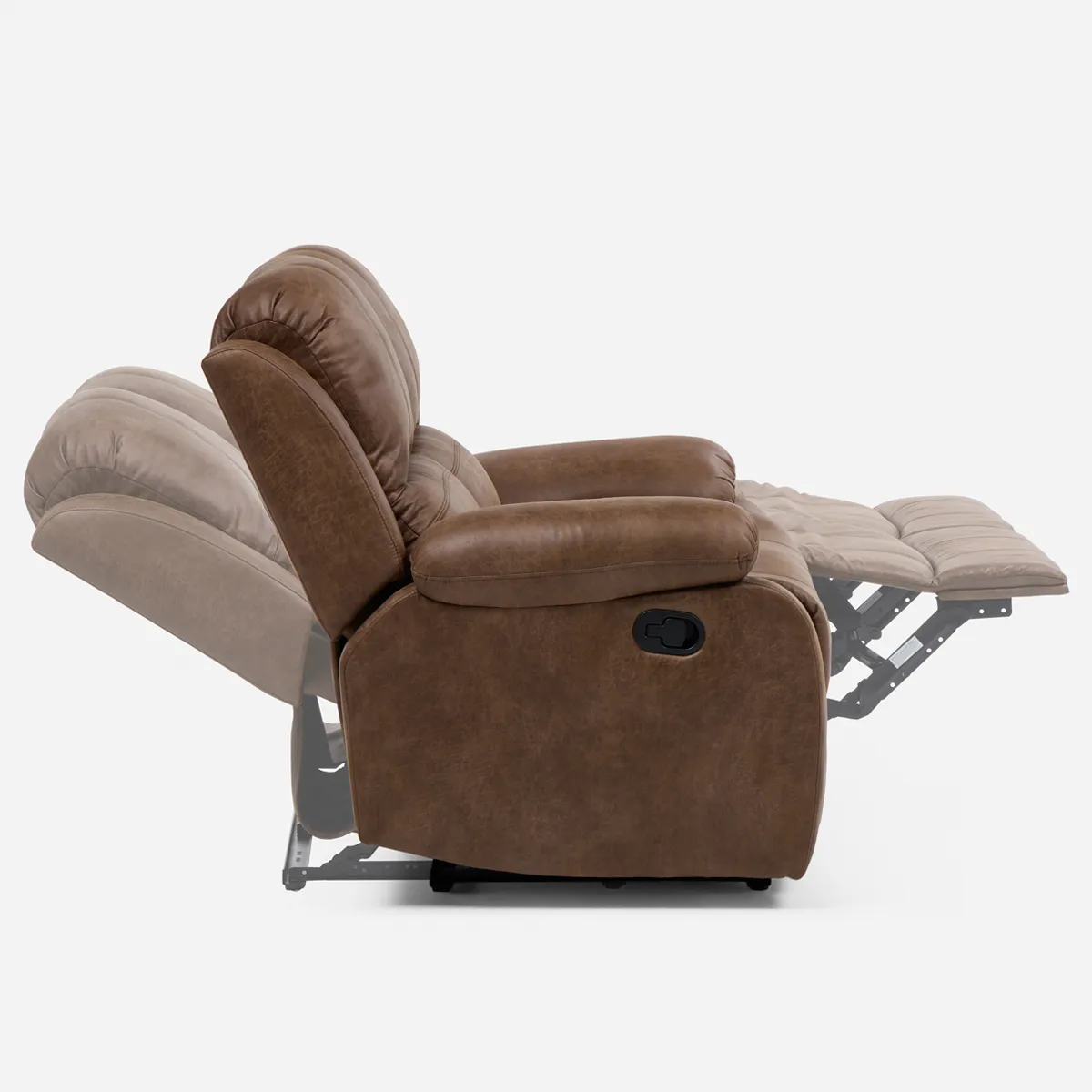 SOFÁ ROSEN RECLINABLE TABACO UMBRIA 2 CUERPOS - 5