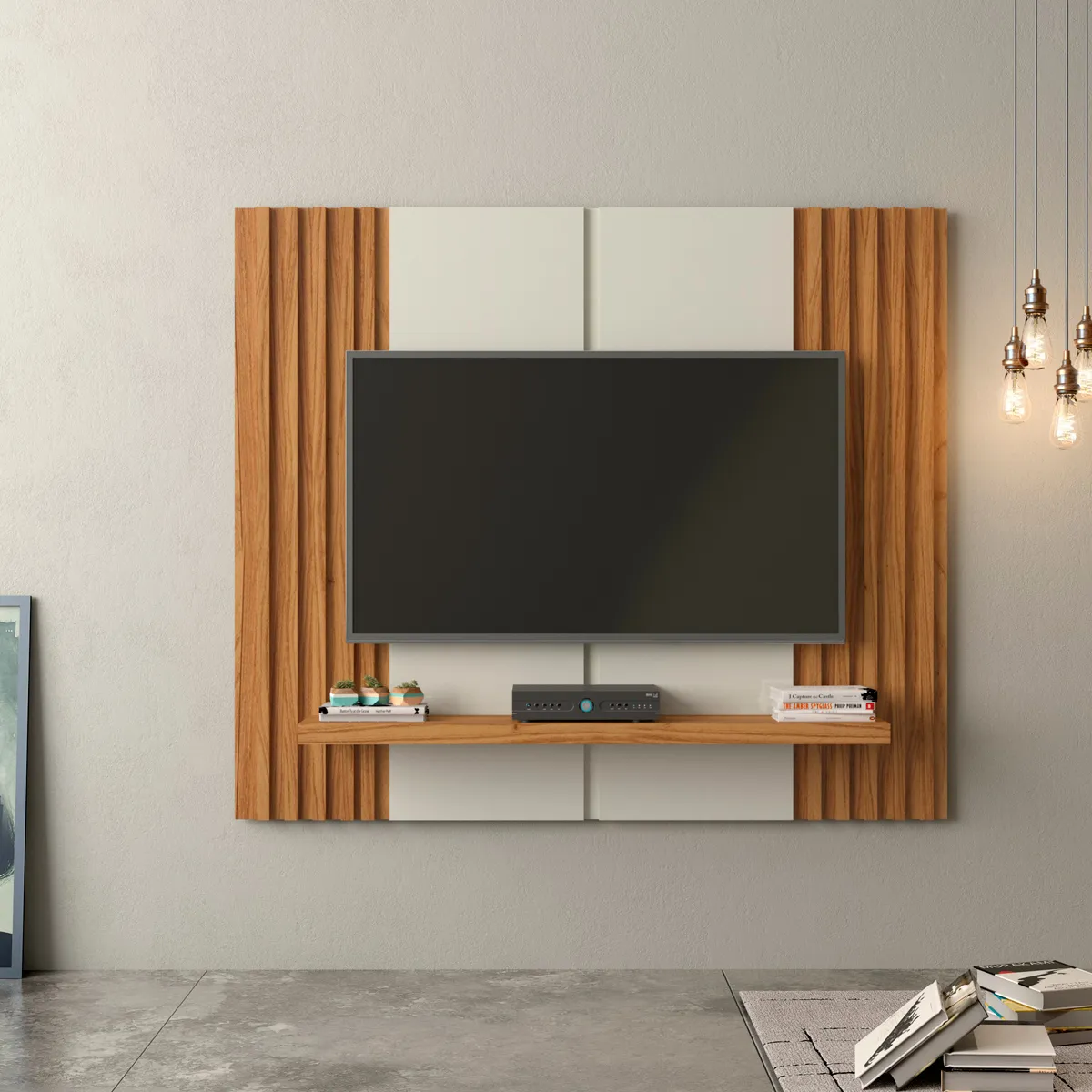 PANEL ROCA IGUAPÉ 55" CANELA/BLANCO - 4