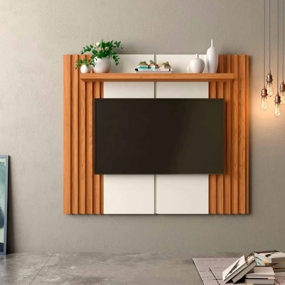 PANEL ROCA IGUAPÉ 55" CANELA/BLANCO - 5