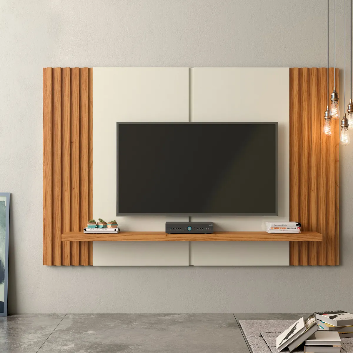 PANEL ROCA IGUAPÉ 65" CANELA/BLANCO - 6