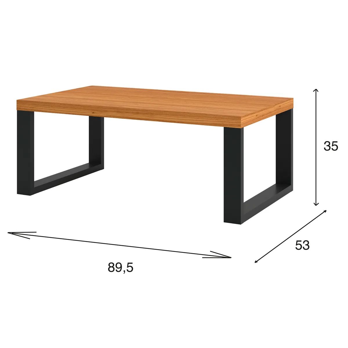 MESA DE CENTRO ROCA YULTON 89.5 X 53 CM CANELA/NEGRO - 2
