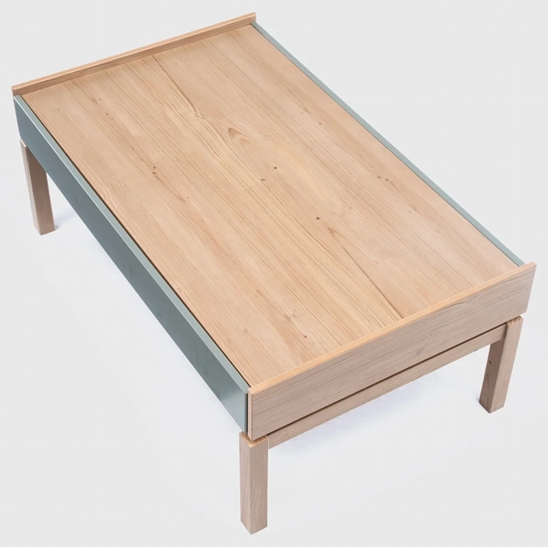 MESA DE CENTRO ROCA BARCELONA 100 X 60 CM 1C VERDE/ROBLE - 4
