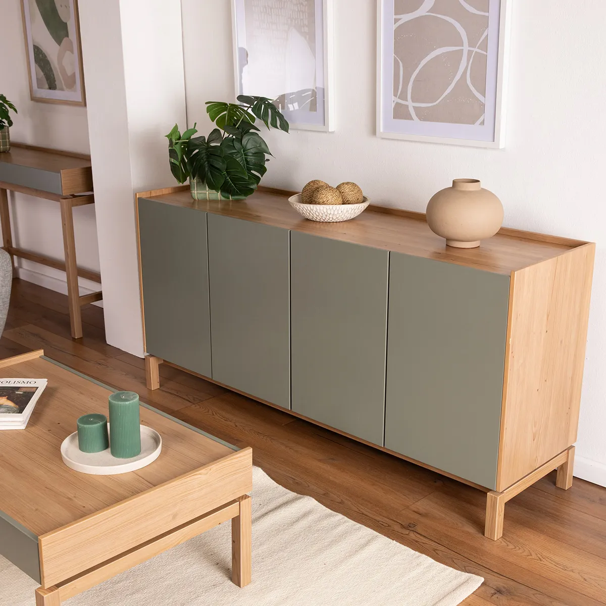 BUFFET ROCA ROBLE BARCELONA 4 PUERTAS 1 CAJÓN VERDE - 10