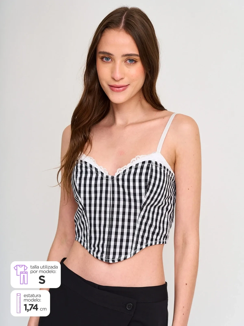 POLERA SIN MANGAS ALGODÓN MUJER TALLY WEIJL NEGRO - 1