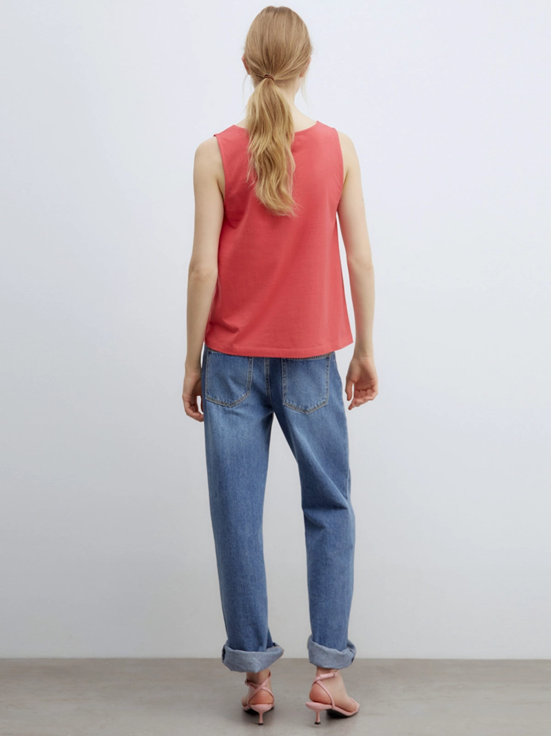 POLERA MUJER SFERA ALGODÓN SIN MANGAS BÁSICA - 3