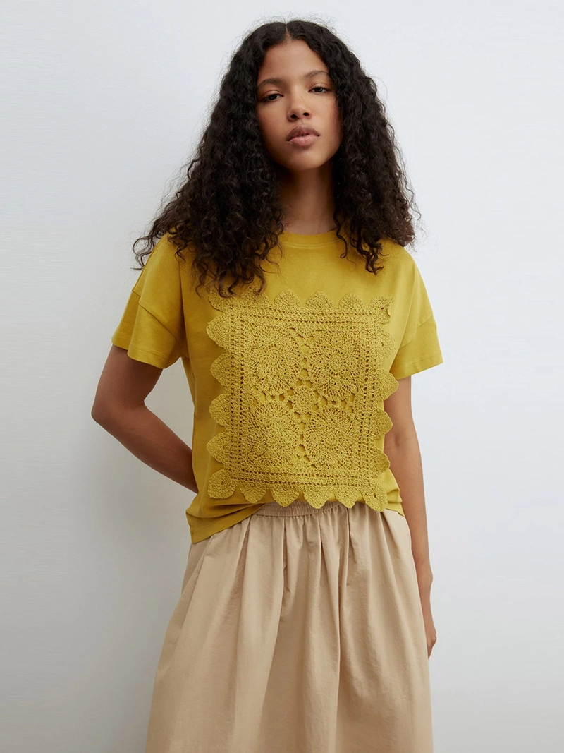 POLERA MUJER SFERA ALGODÓN CROCHET - 1