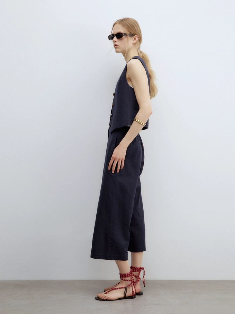 PANTALÓN MUJER SFERA CULOTTE LINO  - 2