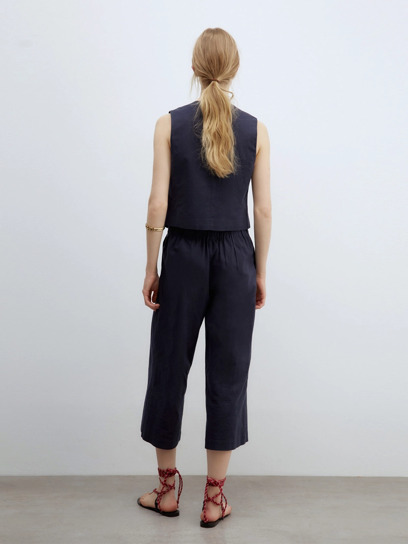 PANTALÓN MUJER SFERA CULOTTE LINO  - 3