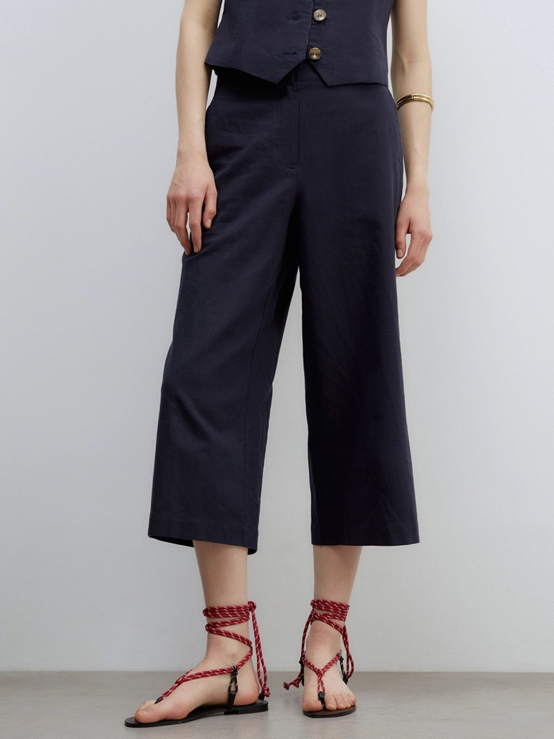 PANTALÓN MUJER SFERA CULOTTE LINO  - 5