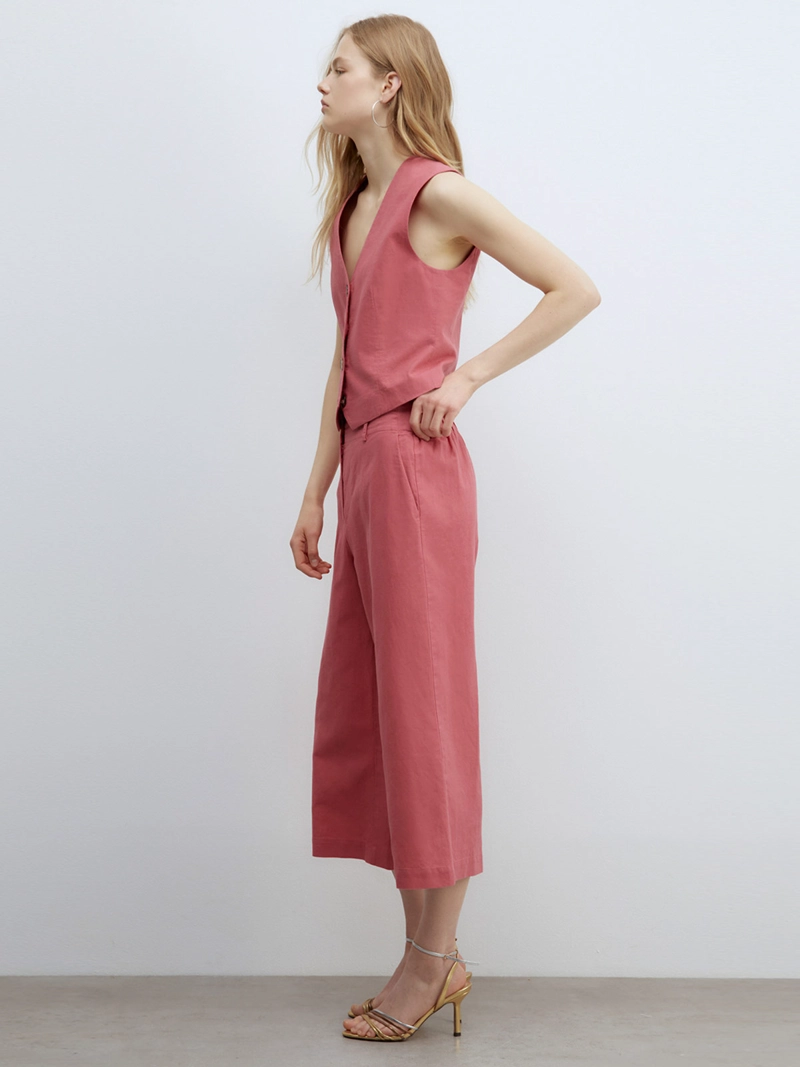 PANTALÓN MUJER SFERA CULOTTE LINO  - 2