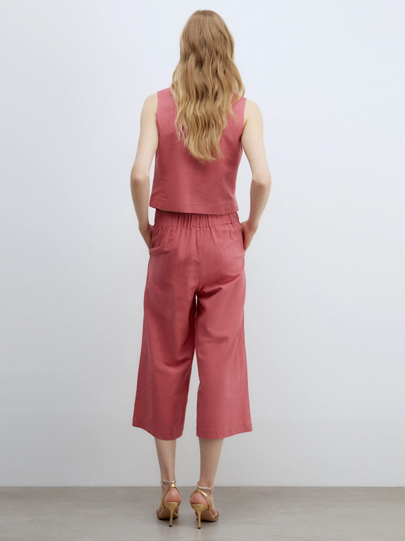 PANTALÓN MUJER SFERA CULOTTE LINO  - 3