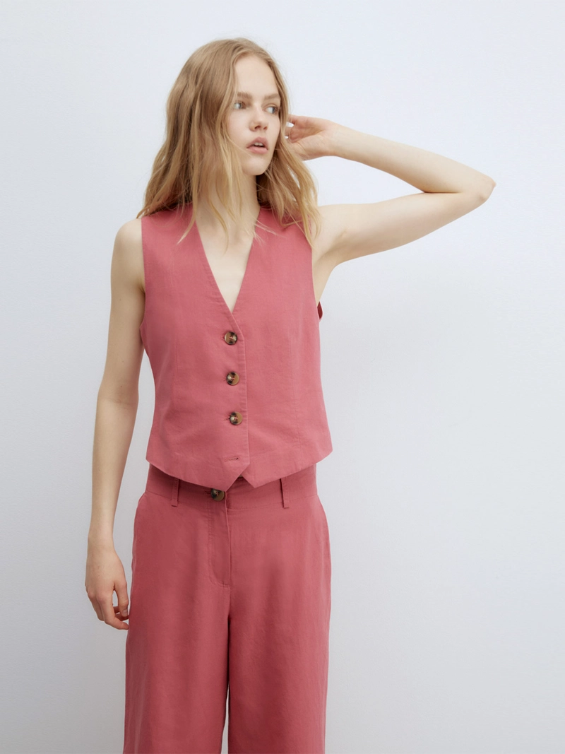 PANTALÓN MUJER SFERA CULOTTE LINO  - 4