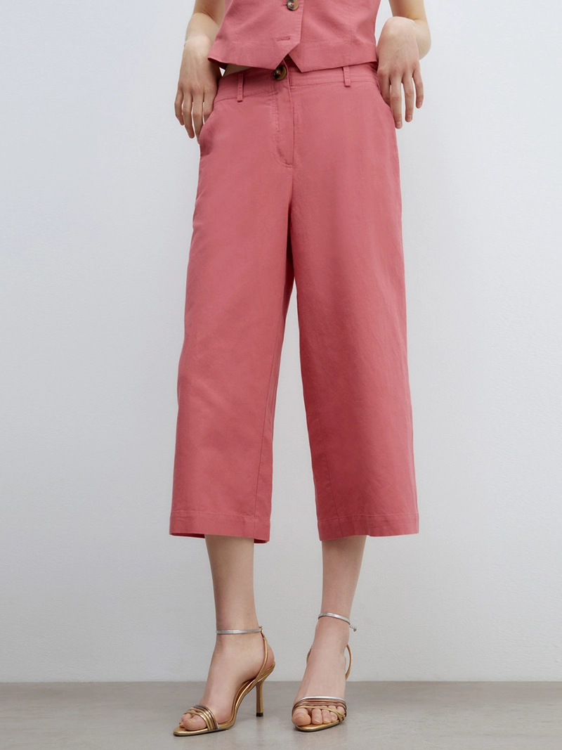 PANTALÓN MUJER SFERA CULOTTE LINO  - 5