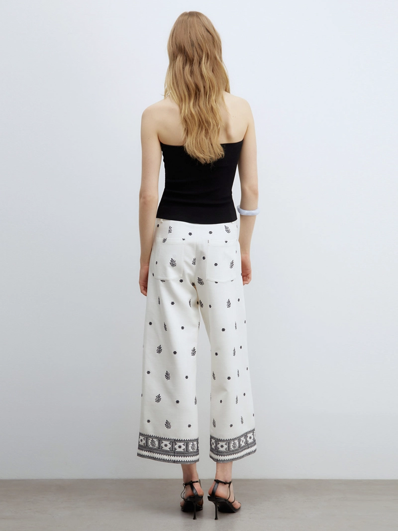 PANTALÓN MUJER SFERA ANCHO BORDADO - 2