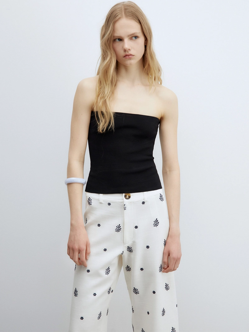 PANTALÓN MUJER SFERA ANCHO BORDADO - 5