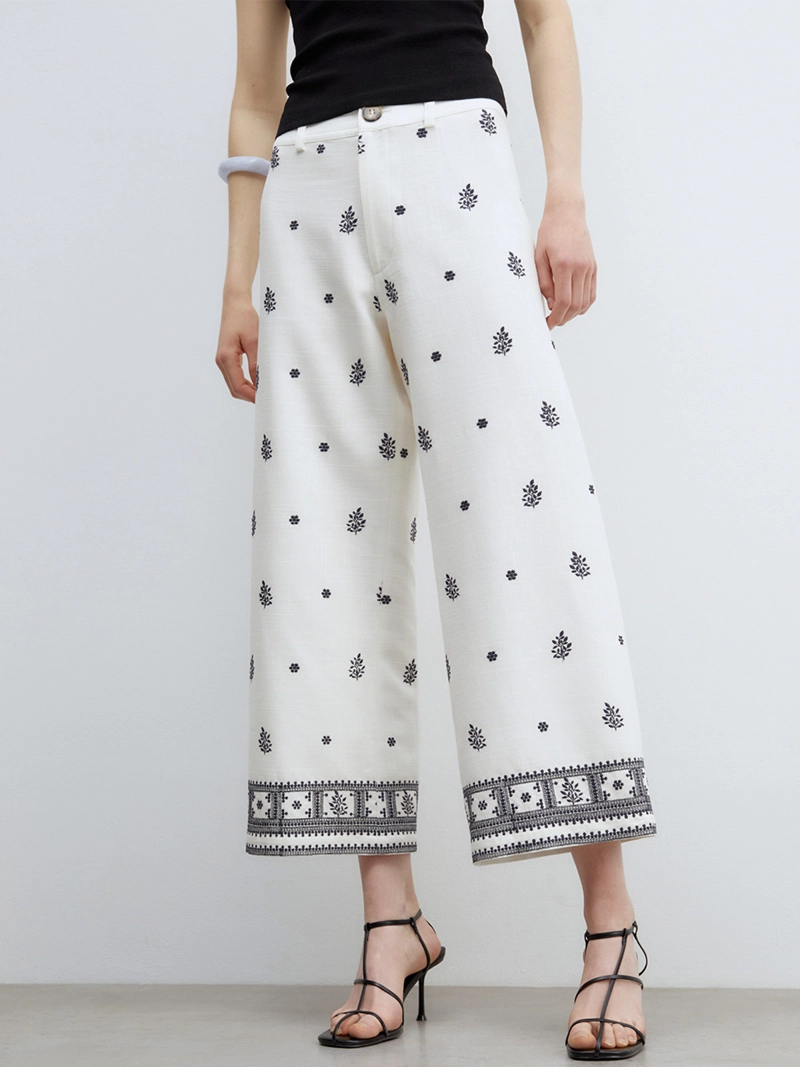 PANTALÓN MUJER SFERA ANCHO BORDADO - 6