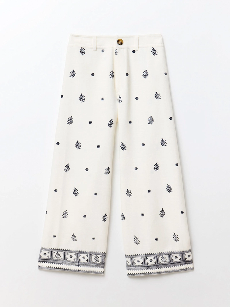 PANTALÓN MUJER SFERA ANCHO BORDADO - 7