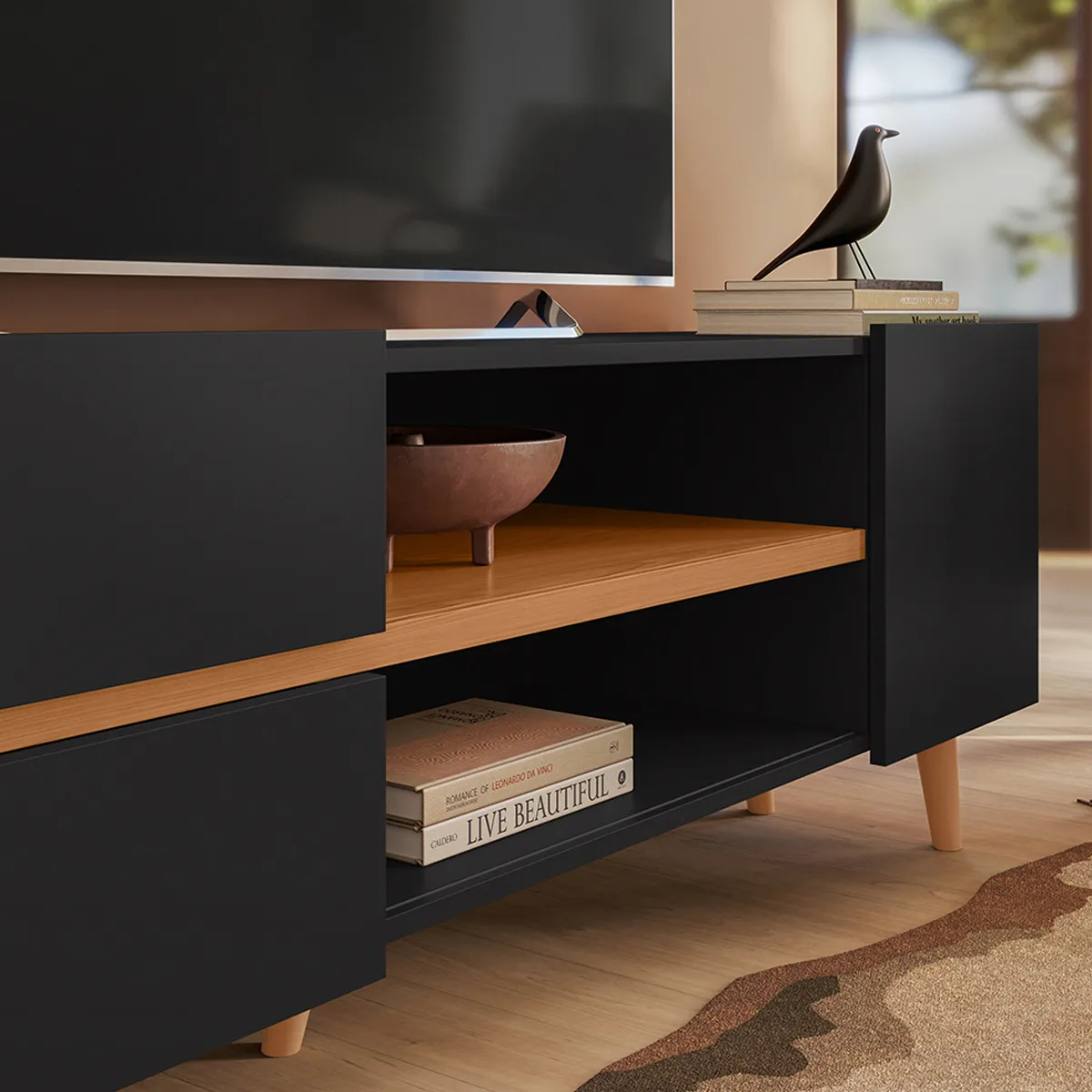 RACK TV ALTAVISION PURUS CAFÉ/NEGRO 65" - 5