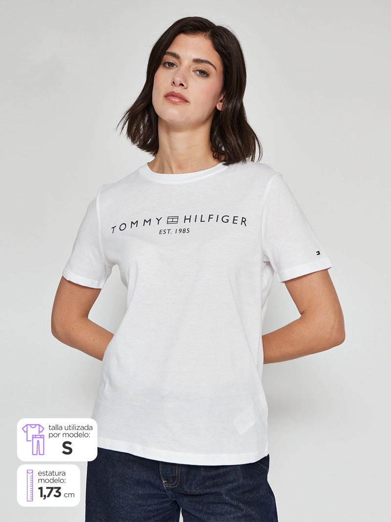POLERA MUJER TOMMY HILFIGER ALGODÓN MANGA CORTA - 1