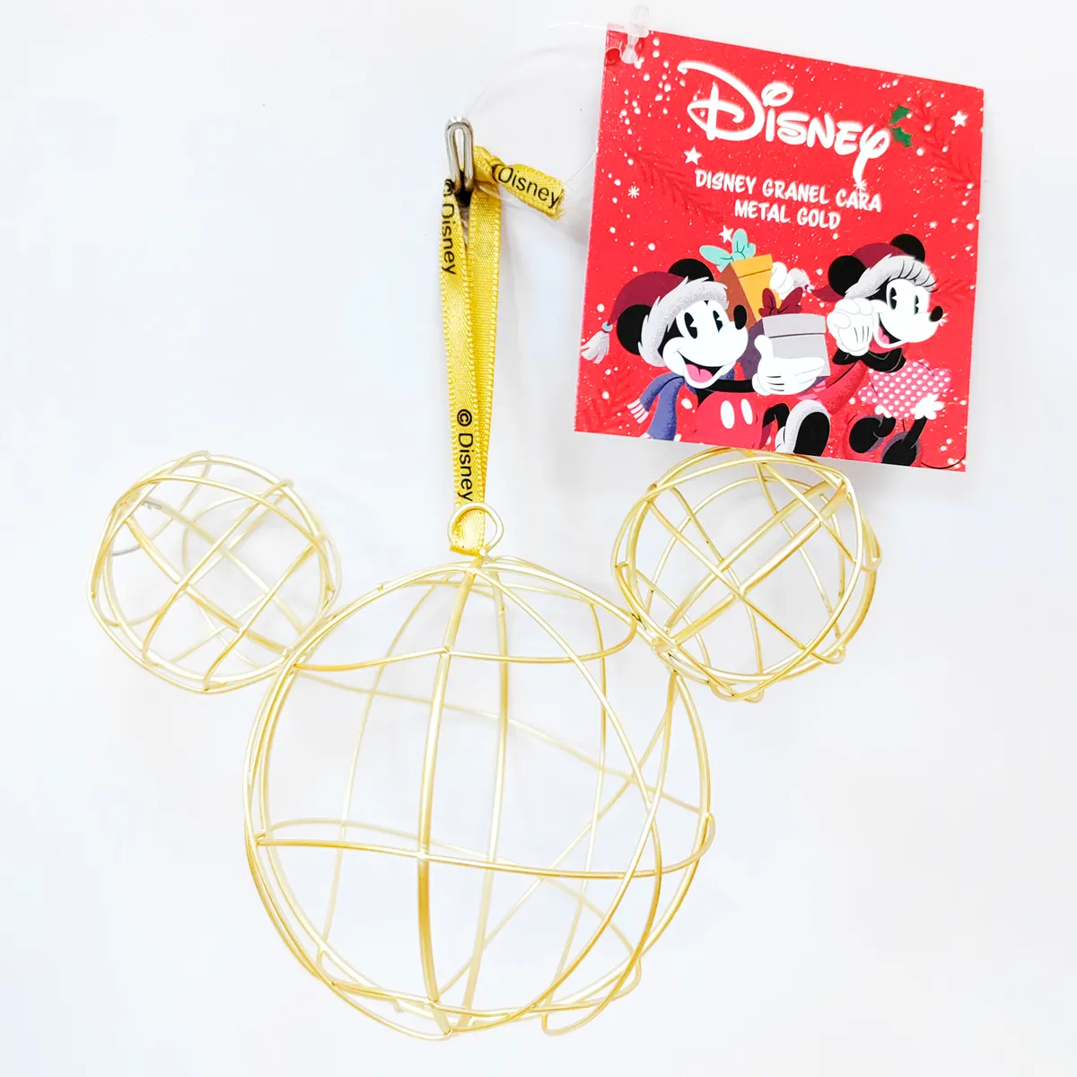 ADORNO NAVIDEÑO DISNEY CARA METAL GOLD