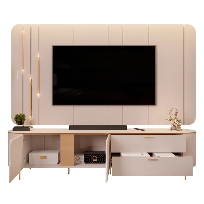 CENTRO DE ENTRETENCIÓN DI PORETTI DESIGN CELINE 2C 2P BLANCO 70" - 2