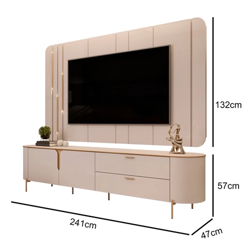 CENTRO DE ENTRETENCIÓN DI PORETTI DESIGN CELINE 2C 2P BLANCO 70" - 3